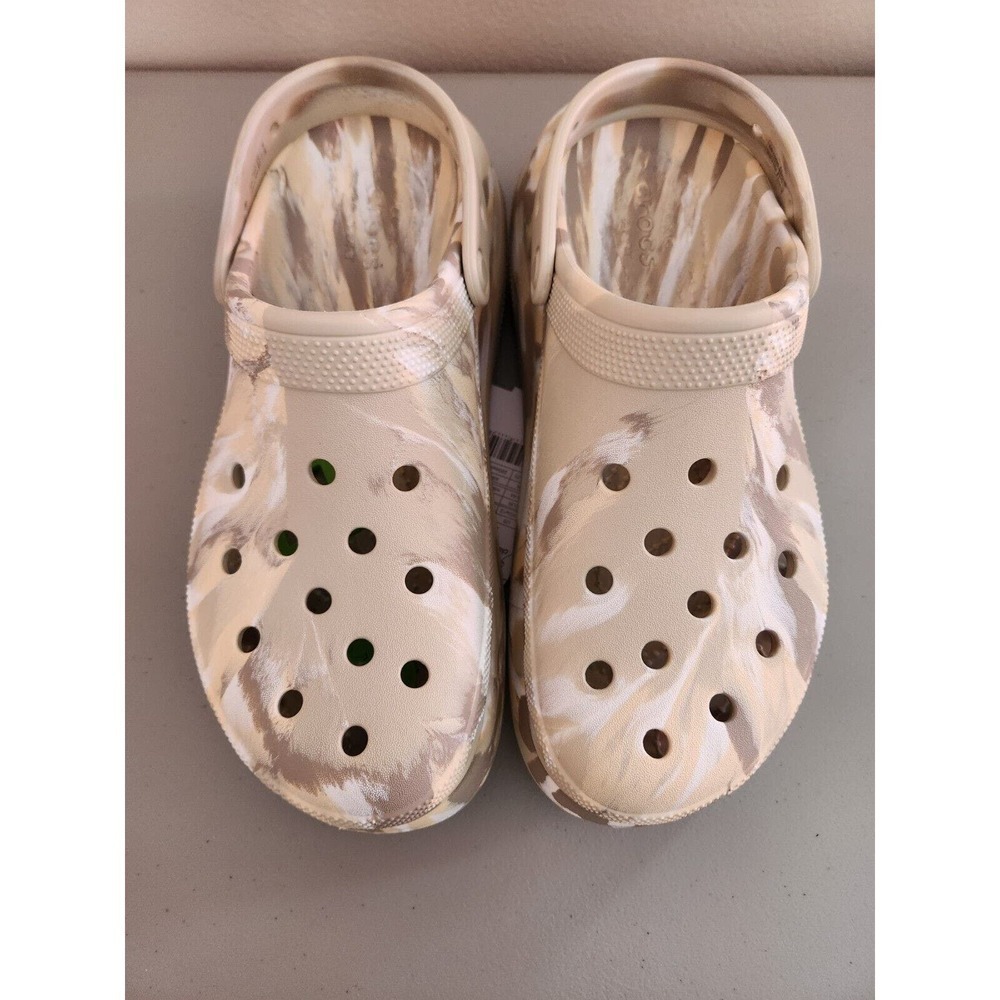 New Crocs Classic Crush Marbled Clog Size M12 Bone Multiple